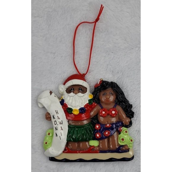 Joseph K. Santa Kona Hawaiian Christmas Ornament POI People Santa Hula Girl - Picture 1 of 10